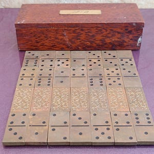 Bronze Domino Board Game, Collectible Domino, Vintage Game, Dominoes Game, Quality Tiles, 28 Piece Domino, Board Game, Domino