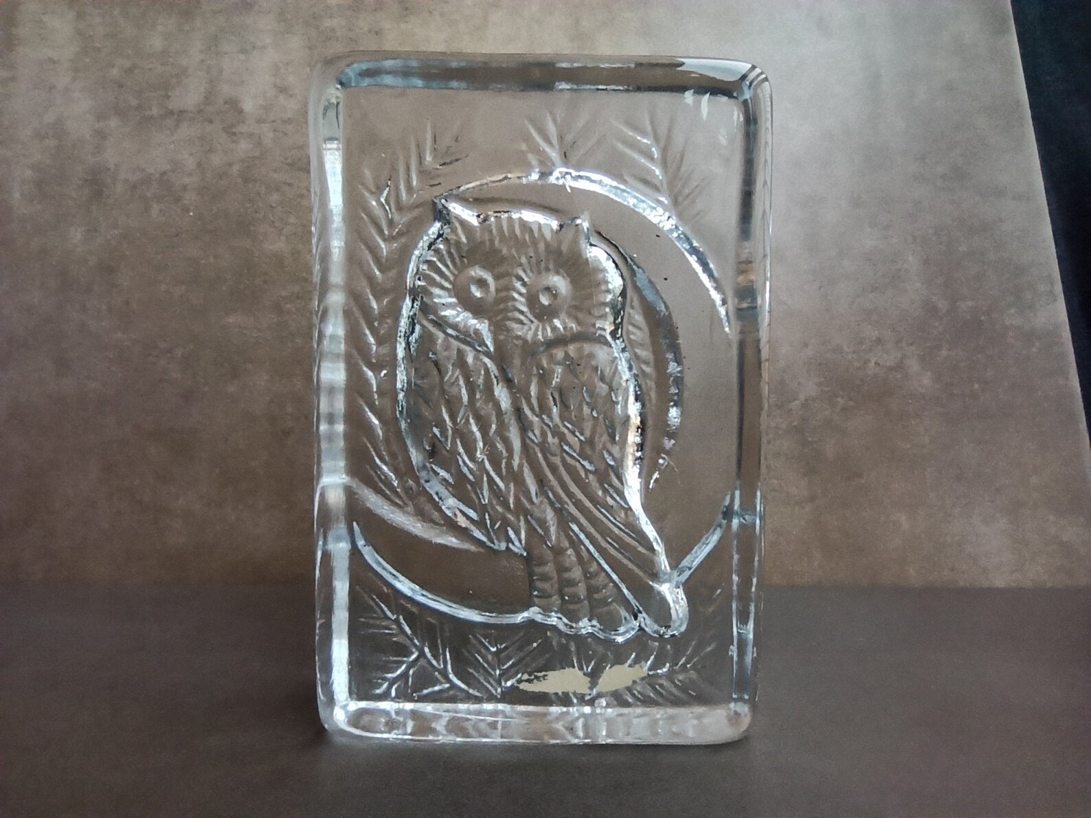 Glass Owl Figurine Glass Bird Sculpture Carved Glass Owl Etsy