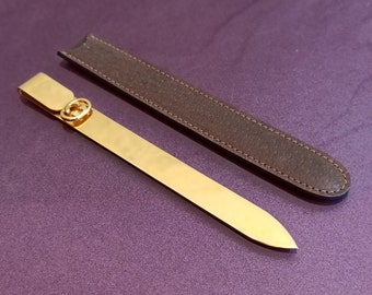 GUCCI Brieföffner, mit Gold gefüllter Brieföffner, Vintage-Brieföffner, Metall-Brieföffner, Retro-Brieföffner