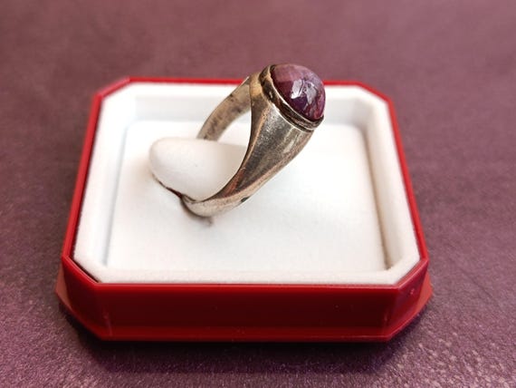 925 Silver Star Ruby Ring, Ruby Silver Ring, Star… - image 5