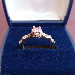 Amethyst 925 Silver Ring, Vintage Ring, Purple Crystal Ring, 925 Silver Ring, Silver Retro Ring, Ring With Gemstones, Amethyst Ring