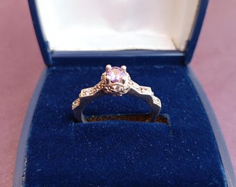Amethyst 925 Silver Ring, Vintage Ring, Purple Crystal Ring, 925 Silver Ring, Silver Retro Ring, Ring With Gemstones, Amethyst Ring