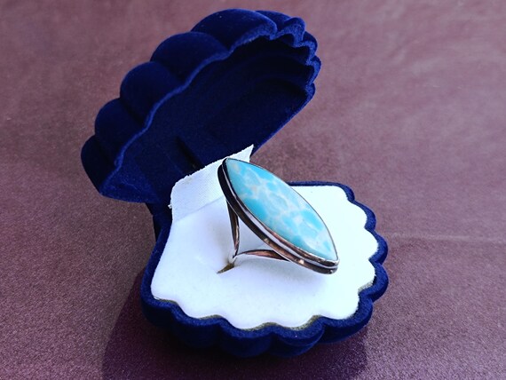 925 Silver Larimar Ring, Larimar Ring, Vintage La… - image 5