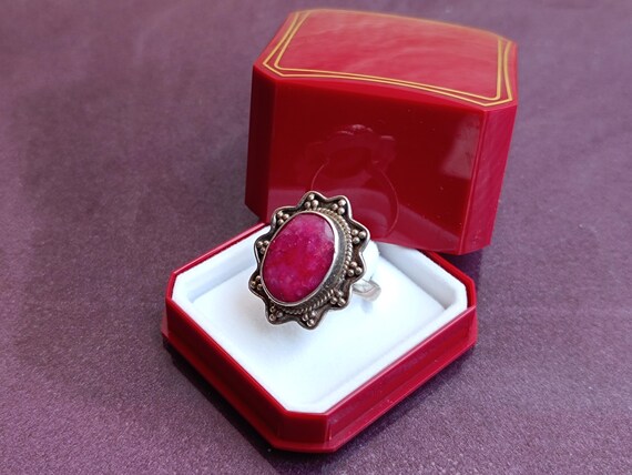 925 Silver Ruby Ring, Ruby Silver Ring Silver, Si… - image 8
