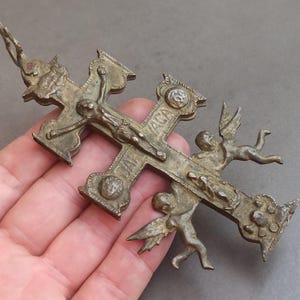 Large Caravaca Bronze Cross, Caravaca De La Cruz, Religious Cross Catholic Crucifix, Vera Cruz, Santísima Vera Cruz, Angels, Christ, Virgin