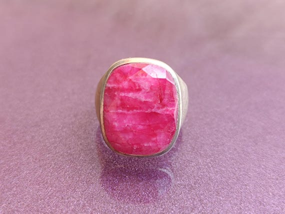 925 Silver Ruby Ring, Ruby Silver Ring Silver, Si… - image 9