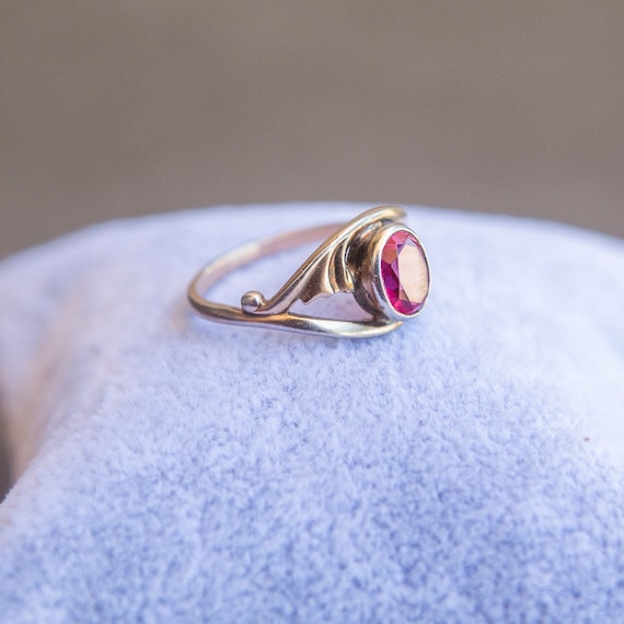 Silver Soviet Ruby Ring 875, Red Ruby Silver Ring… - image 9