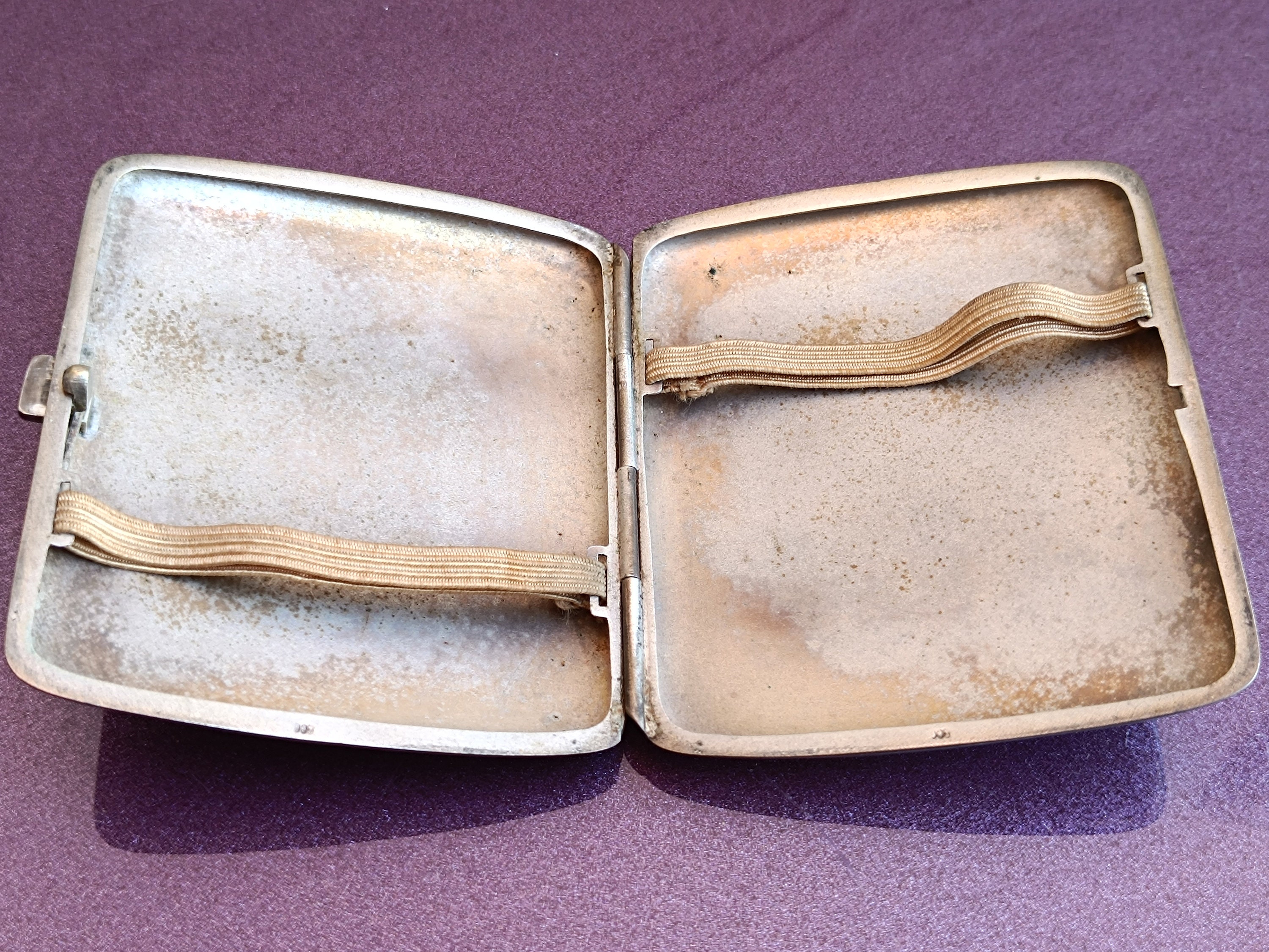 1900年代 シルバー 800 シガレットケース、ヴィンテージ シルバー