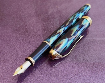 18k Gold CROSS Füllfederhalter, 750 Gold Füllfederhalter, Cross Füllfederhalter, Federgröße F, Retro Irland Stift, Irland Füllfederhalter