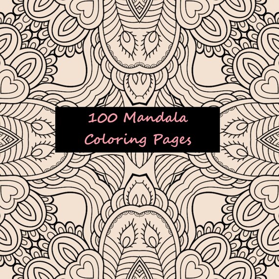 100 Mandala Digital Coloring Pages. | Etsy
