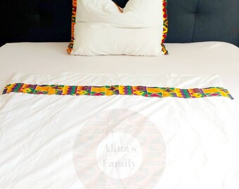 White bed linen with African fabrics, wax print, kente duvet cover, Christmas, pillowcase, pillowcase, african print, bedroom, gift