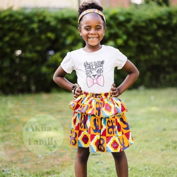 Kinderröcke aus afrikanischen Stoffen Kitenge Sommer Kenterock Designs Ankara Prints african Fashion Schulanfang Sommerrock Frühlingsmode