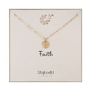 Collier croix fine : or 14 carats ou bijoux chrétiens en argent sterling