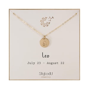 Personalized 14K Gold Filled Zodiac Necklace: Horoscope Jewelry Gift