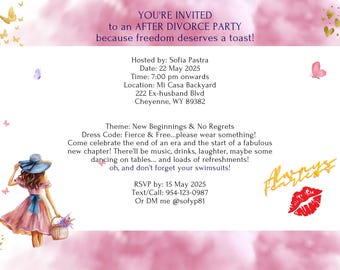 Editable Single & Stunning Soirée Invitation • Chic Adults Only Party Invite • 5x7 Digital Template • ZenBerry Designs