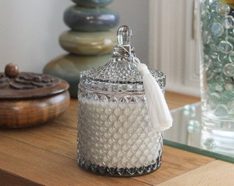 Bohemian Grey Crystal Geo Candle