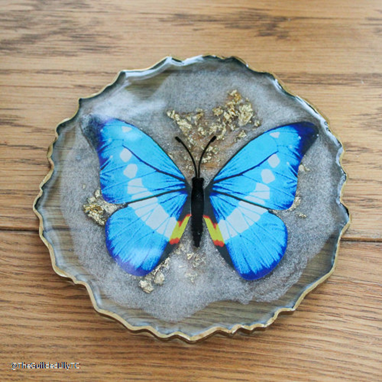 Beautiful Butterfly Resin Coaster Set Etsy