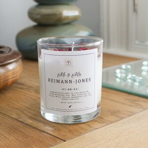 Mr & Mrs Personalised Petal Candle