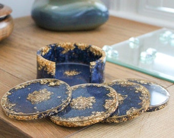 Luxury Coaster Set (Midnight Blue/Gold)