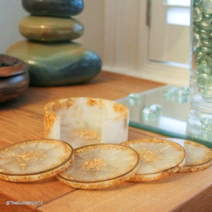 Luxury Coaster Set (White/Gold)