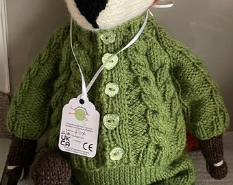 Hand knitted soft toy fox UKCA CE standard!