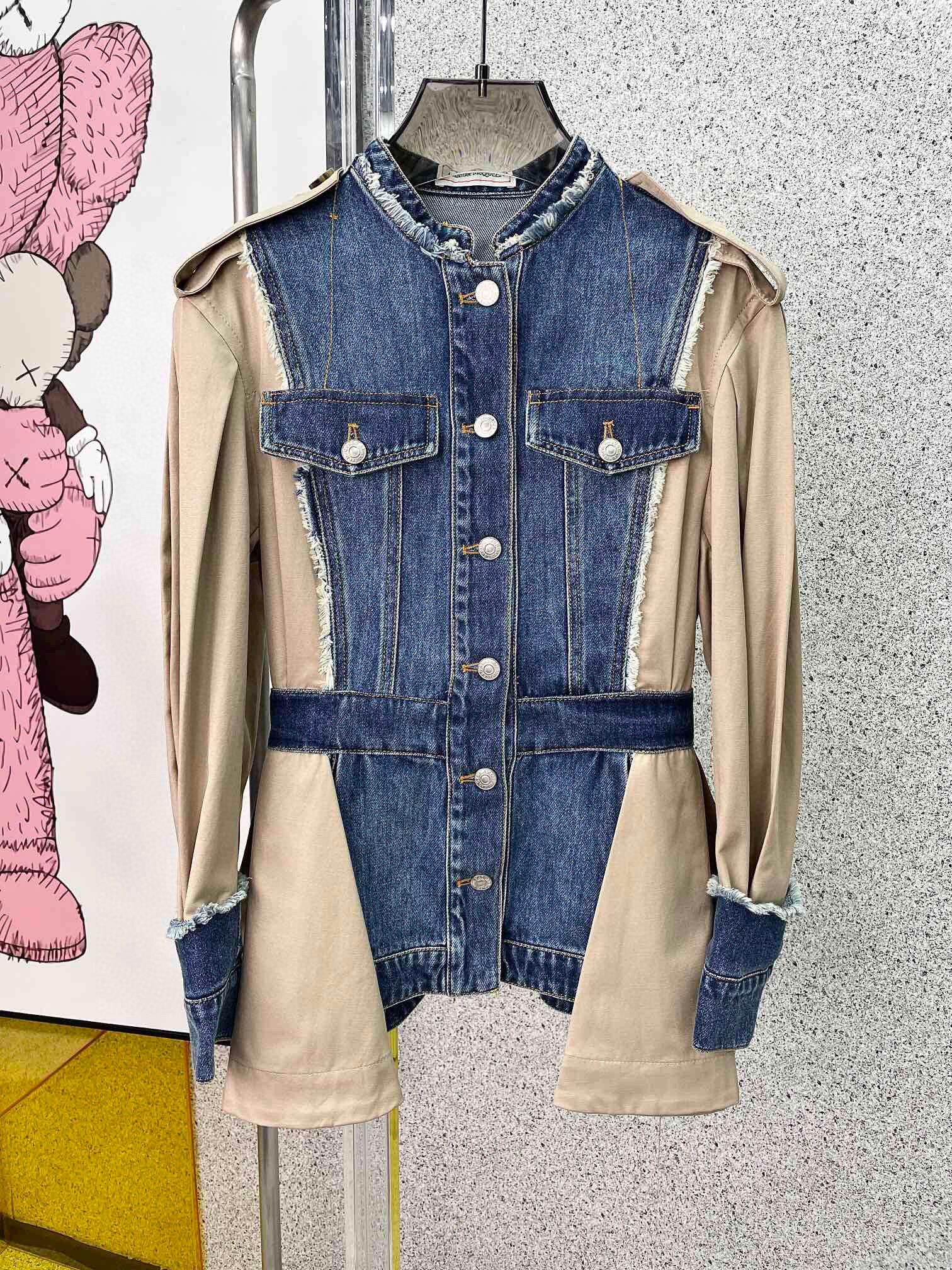 High Quality Women's Fashion Denim Patchwork Contrast Etsy
