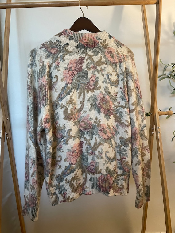 Vintage Angora and Silk Floral Sweater - image 2