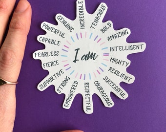 I AM Affirmation Circle Sticker