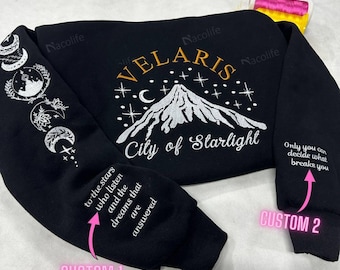 Velaris Embroidered Sweatshirt,Velaris City Of Starlight Embroidered Hoodie,The Night Court Shirt,SJM sweater,ACOTAR Shirt,Rhysand High Lord
