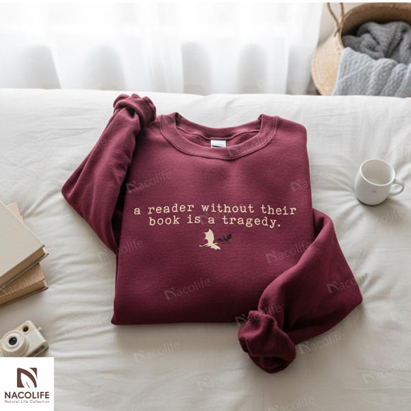 Embroidered Riders Quadrant Sweatshirt, Dragon Rider Crewneck, Romantasy Bookish Sweater, Fantasy Reader Gift, Book Embroidery Top