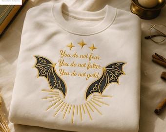 You Do Not Yield Embroidered Sweatshirt, Throne of Glass Bookish Shirt, Kingdom of Ash , ACOTAR Court of Dreams Sweater, Fantasy Reader Gift