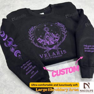Velaris Embroidered Sweatshirt,Velaris City Of Starlight Embroidered Hoodie,The Night Court Shirt,SJM sweater,ACOTAR Shirt,City of Starlight