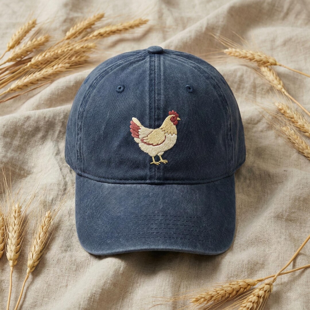 Chicken Embroidered Washed Dad Cap, Farm Life Hat, Crazy Chicken Lady ...