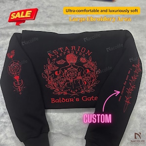 Astarion Approves embroidered hoodie, Baldur&#39;s Gate sweatshirt,  bg3 shirt, gift for gamers, Astarion tattoo wear