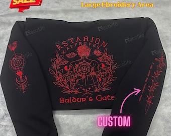 Astarion Approves embroidered hoodie, Baldur's Gate sweatshirt,  bg3 shirt, gift for gamers, Astarion tattoo wear