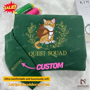 Broccoli Quest Squad Embroidered Sweatshirt, Onyx Storm Embroidered Hoodie, Basgiath War College, Dragon Rider, Bookish Gift,Romantasy Gift