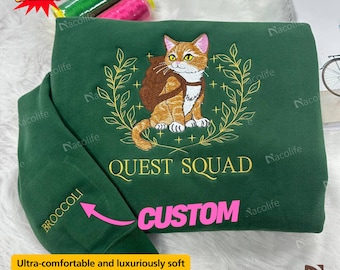 Broccoli Quest Squad Embroidered Sweatshirt, Onyx Storm Embroidered Hoodie, Basgiath War College, Dragon Rider, Bookish Gift,Romantasy Gift