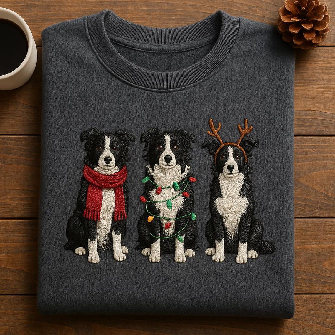 Border Collie. In Snow Pocket Merry Christmas Unisex Hoodie SO0494