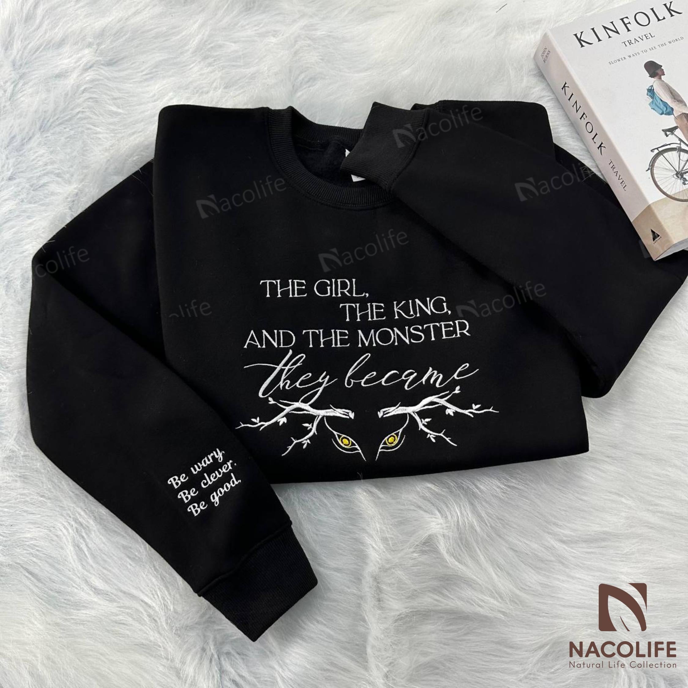 One Dark Window Embroidered Sweatshirt, Be wary. Be Clever. Be Good Embroidered Hoodie, The Girl, The King And the Monster, Rachel Gillig