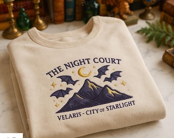 The Night Court Velaris Embroidered Sweatshirt, City of Starlight Crewneck, ACOTAR Sarah J Maas Merch, Fantasy Book Lover Gift