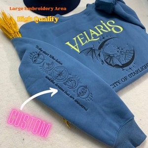 Velaris Embroidered Sweatshirt, Velaris City Of Starlight Shirt, The Night Court Shirt, SJM Shirt, City of Starlight Sweater, ACOTAR Shirt