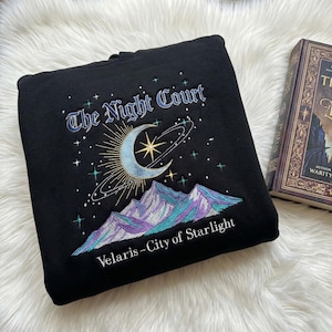Night Court Embroidered Sweatshirt, Velaris City of Starlight Hoodie, ACOTAR Bookish Merch, Inner Circle Gift, Book Lover Shirt
