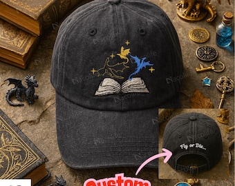 Fourth Wing Dragon Embroidered Hat, Xaden Riorson Cap, Basgiath War College Hat, Dragon Rider Gift, Bookish Romantasy Reader Merch
