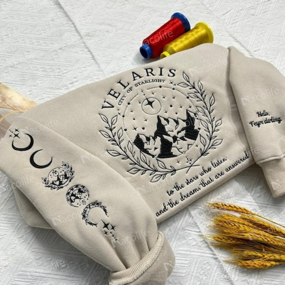 Velaris Embroidered Shirt, Velaris City Of Starlight Embroidered Sweatshirt,The Night Court Shirt,ACOTAR Shirt,SJM sweater,City of Starlight