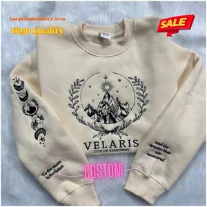 Velaris City Of Starlight Embroidered Sweatshirt, The Night Court Shirt, Velaris embroidered shirt, SJM sweater, City of Starlight, ACOTA