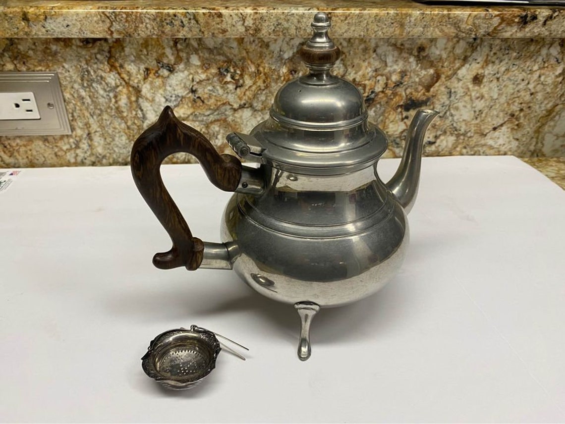 Vintage Stieff Pewter Silver Teapot Etsy