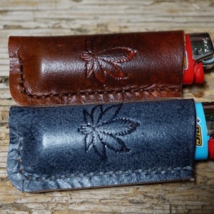 MARIJUANA, 420, Leather Lighter Case, Leather Lighter Sleeve, Standard Lighter Case