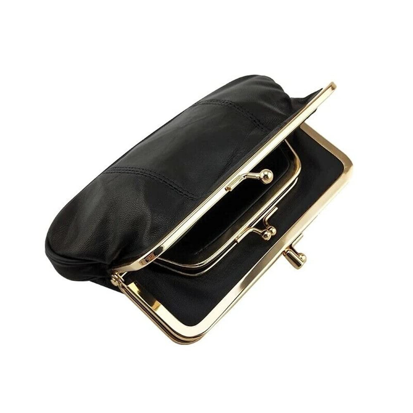 Ladies Women Leather Coin Purse Money Clip Clasp Top Keys Etsy