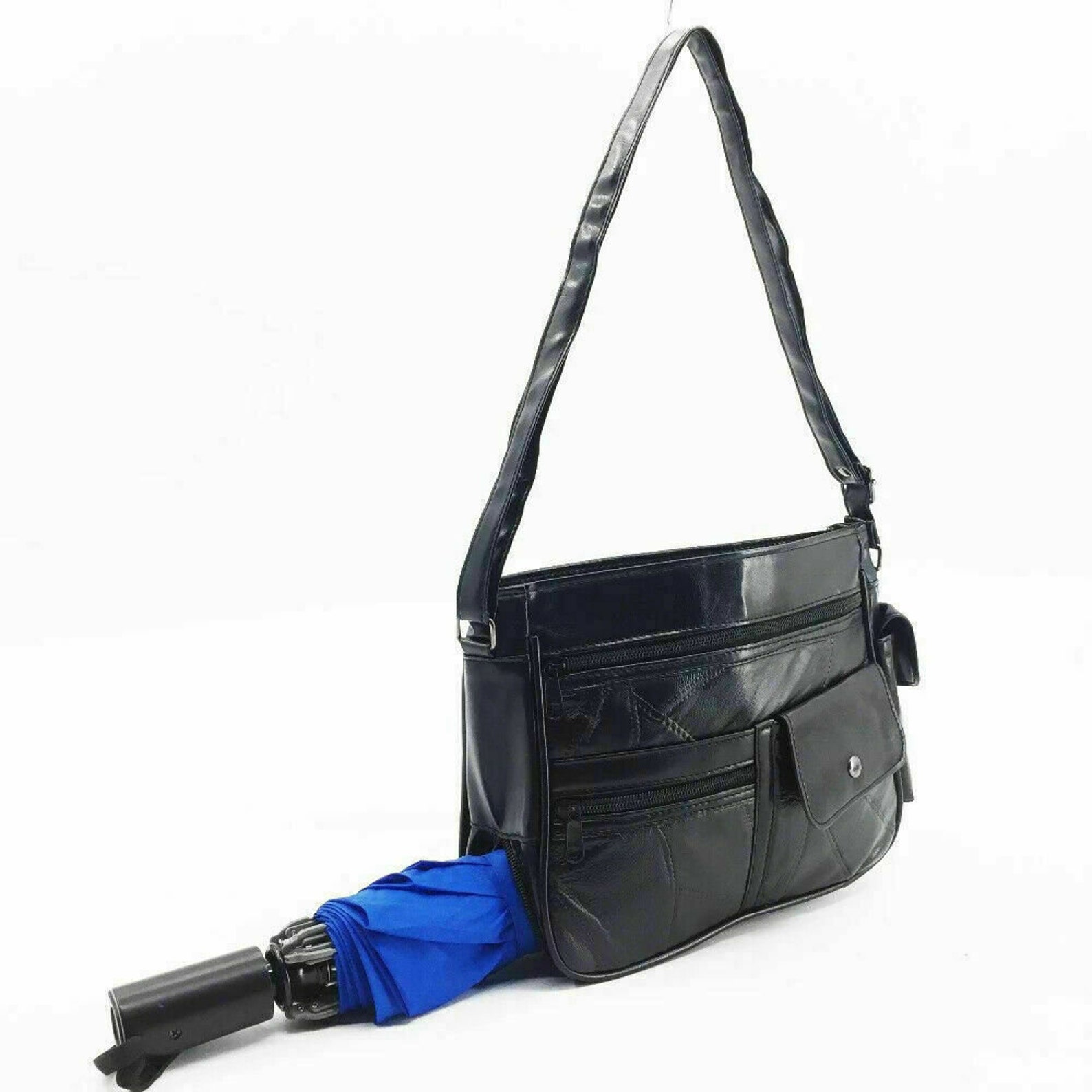 Soft Leather Women Handbag Umbrella Pocket Lightweight Office Etsy