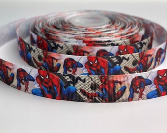 Ruban gros-grain SPIDERMAN 22 mm de large / ruban / ruban décoratif / ruban artisanal / ruban cadeau Marvel